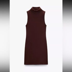 Zara Brown Sleeveless Mini Dress